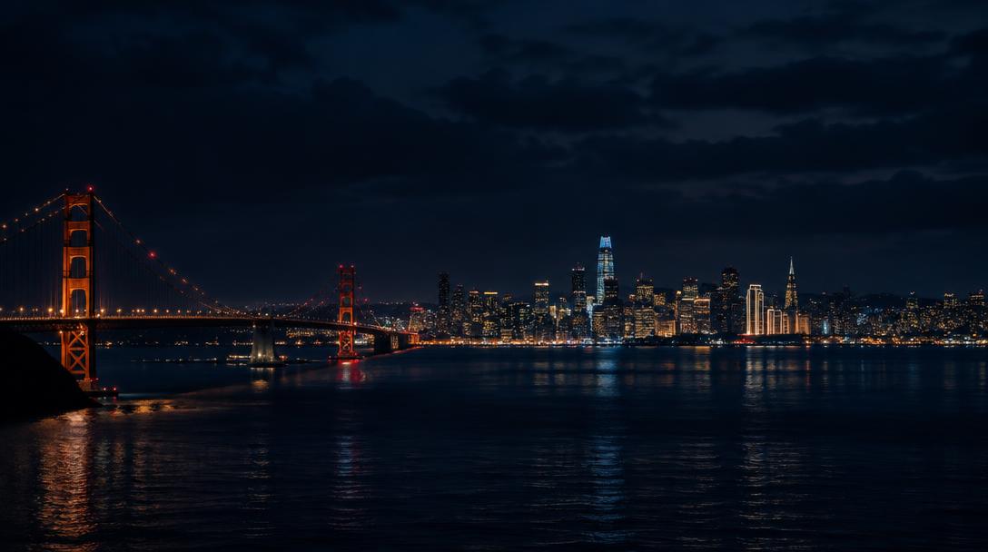 San Francisco skyline at night