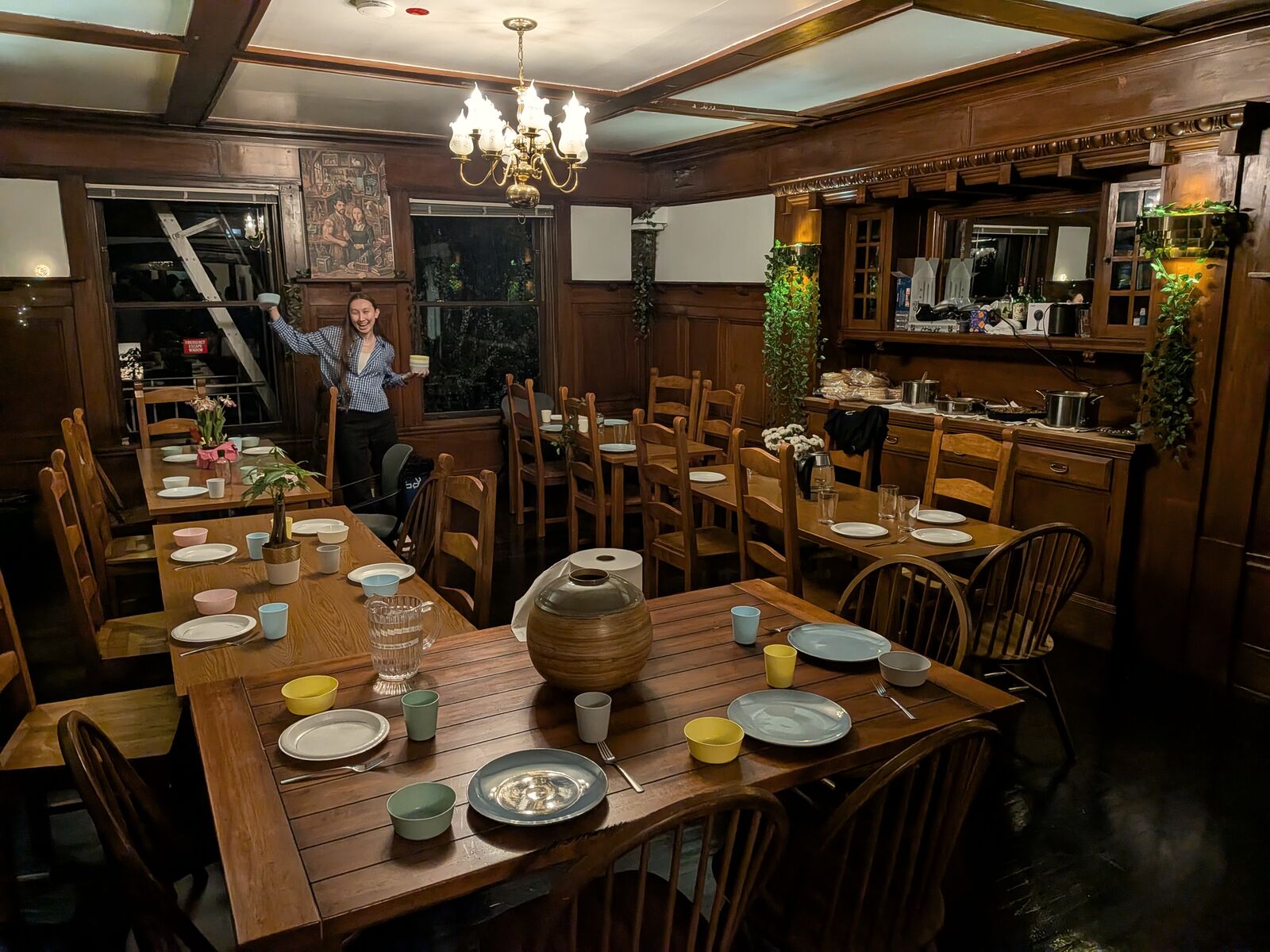 Community dinner inside the house